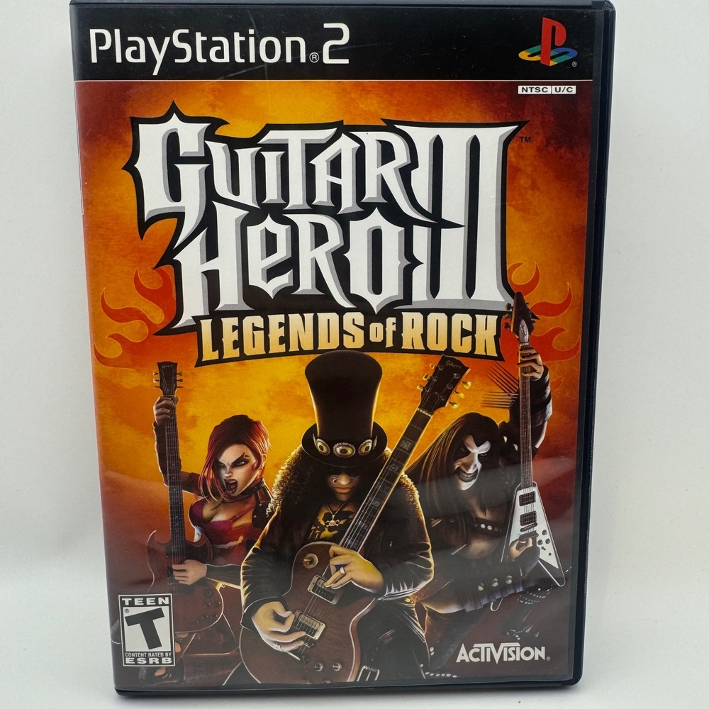 Guitar Hero III Legends of Rock Sony PlayStation 2 PS2 Game CIB SLUS-21672